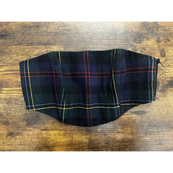 Ronny Kobo Nora Strapless Top Blue Tartan-Size XS NWOT - Picture 4 of 8